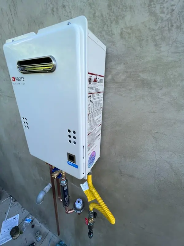 Tankless water heater installation for Bayside West homes